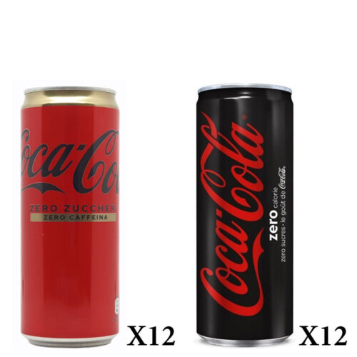 Coca cola cassa mista cl 33 lattina (12 zero zero e 12 zero)