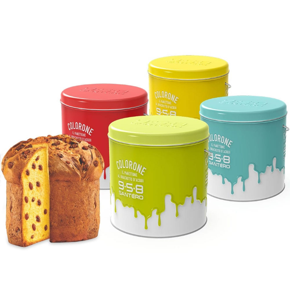 Panettone Santero (colore a scelta) Colorone Al Brachetto D'Acqui kg 1 latta