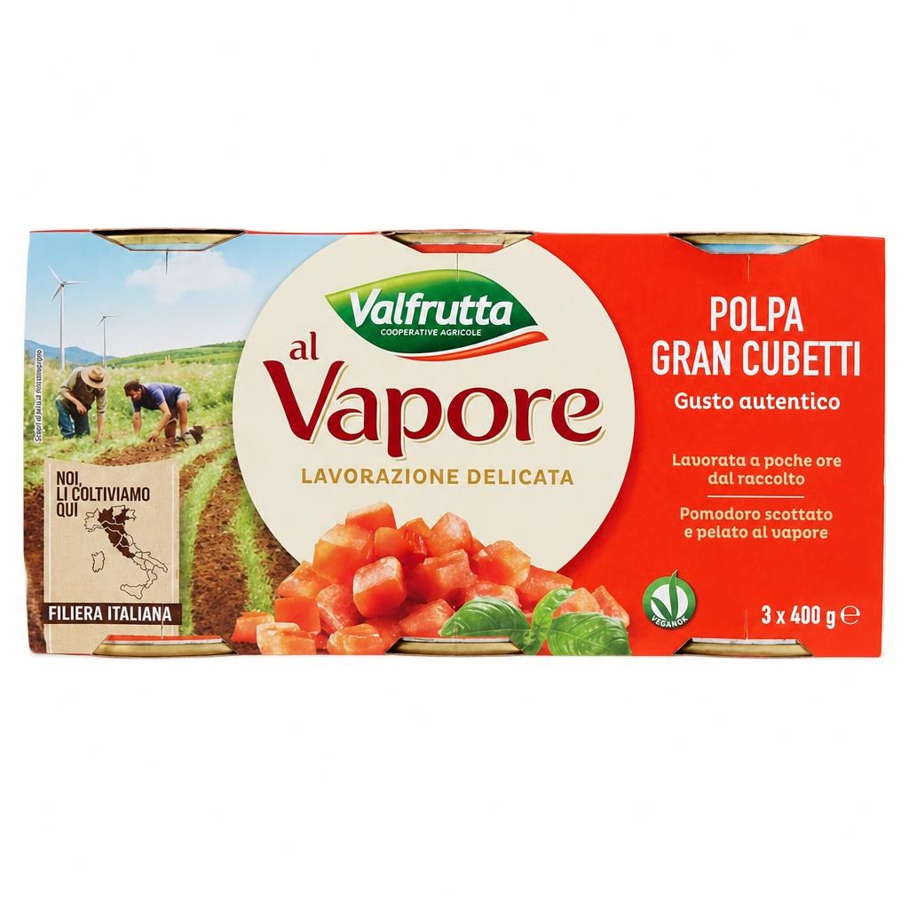 CG2137 Pelati al vapore g 400 tris Valfrutta