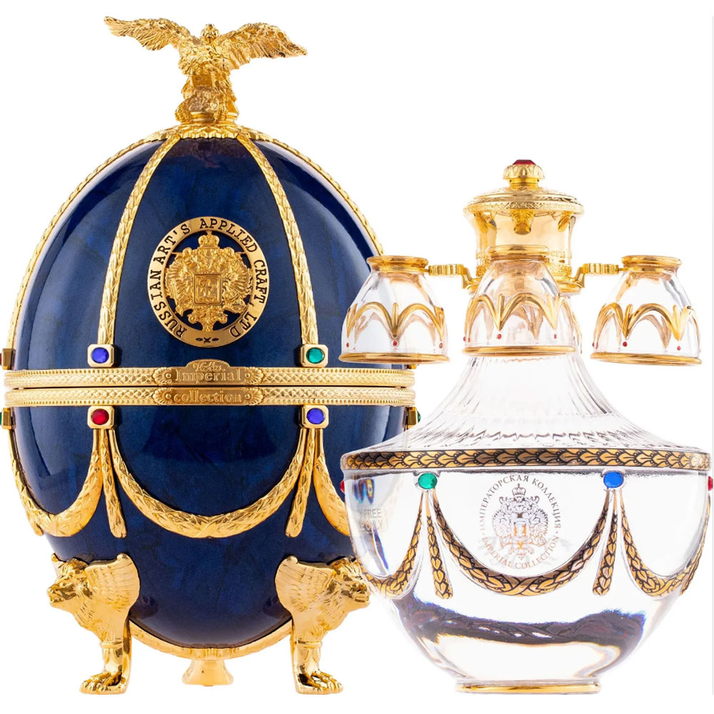 Vodka Imperial Collection Blue Shappire Uovo Astuccio in Velluto - immagine 3