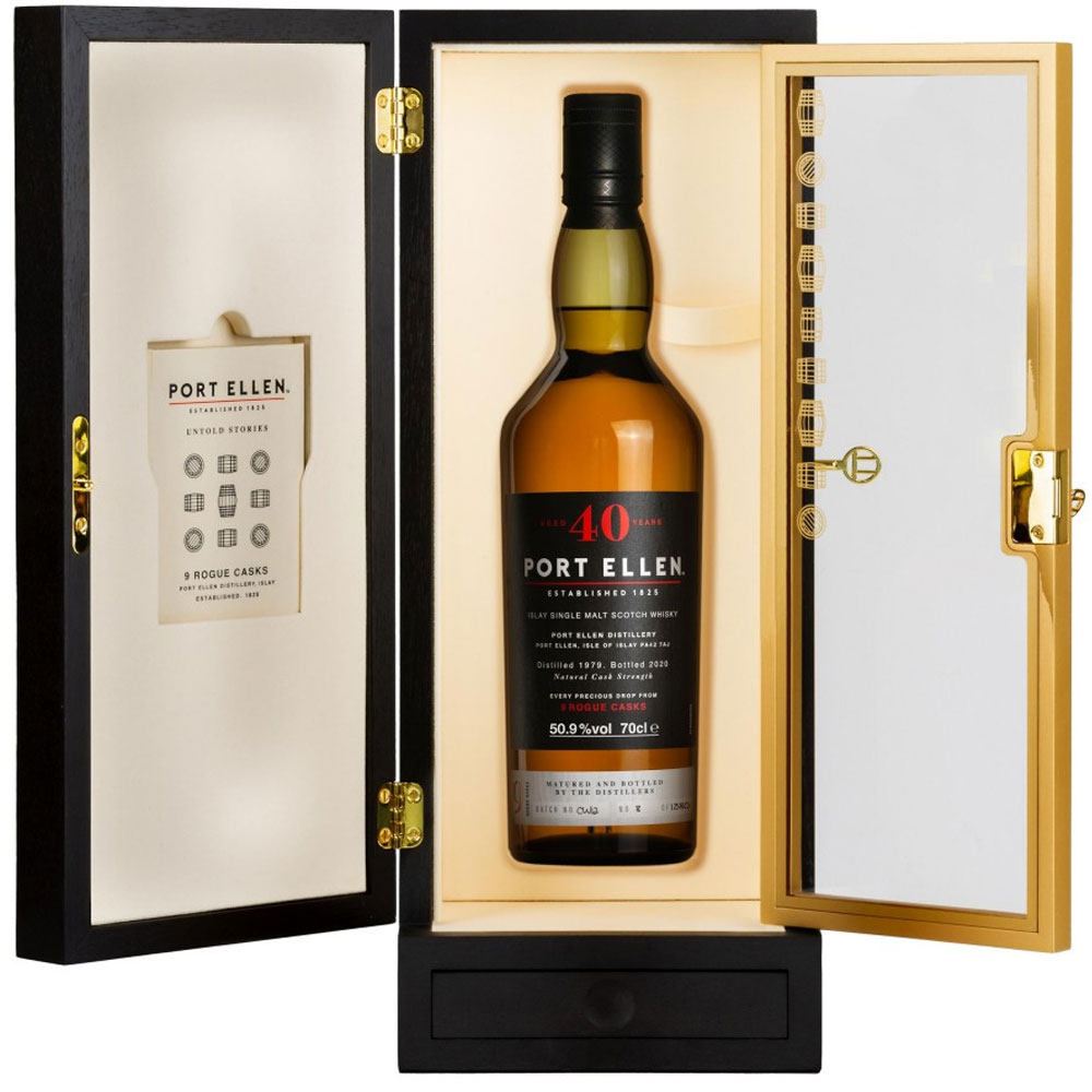 Whisky Port Ellen 40 Anni 9 Rogue Casks cl 70 Cassetta Legno - immagine 2