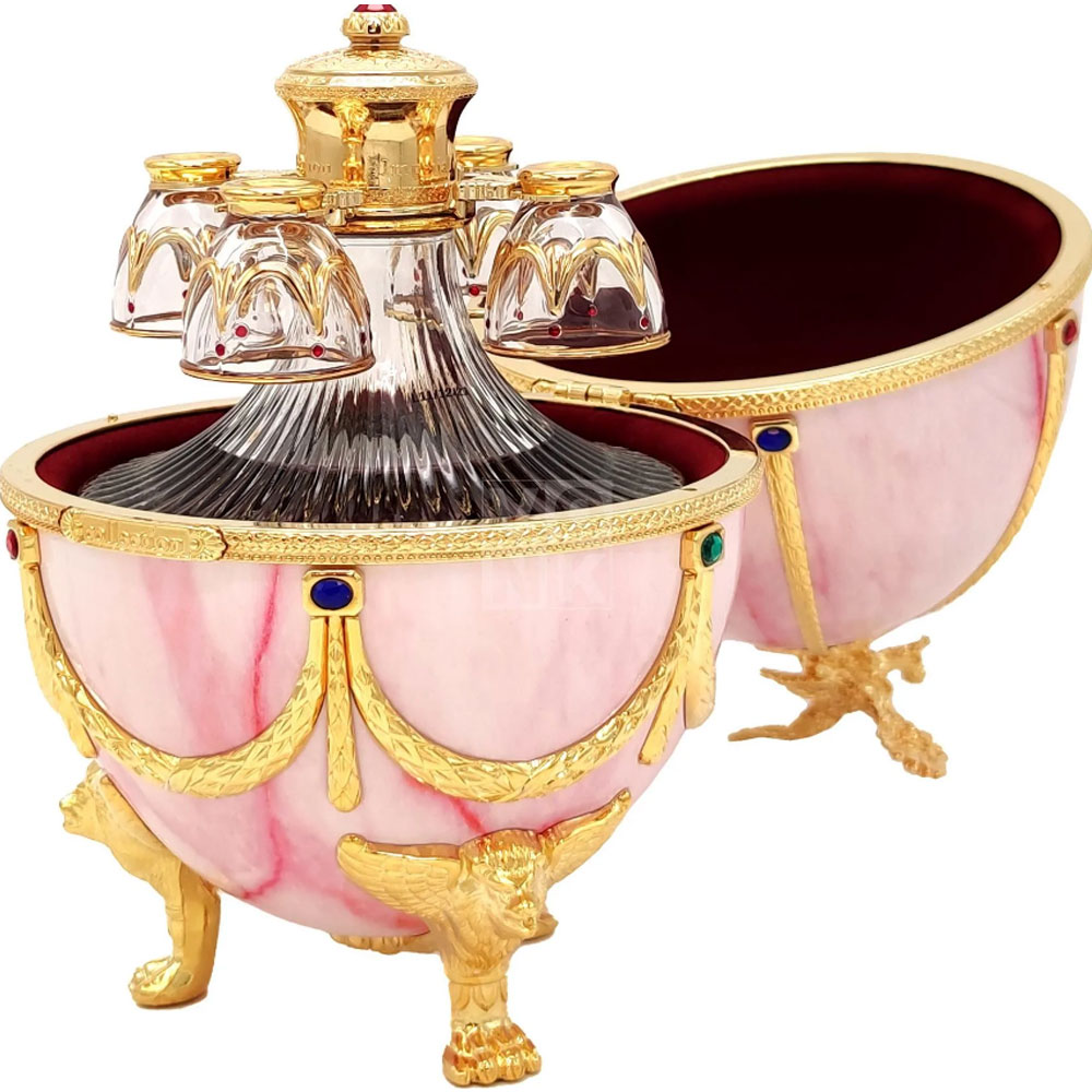 Vodka Imperial Collection Egg Marmo Rosa Uovo Astuccio in velluto - immagine 2