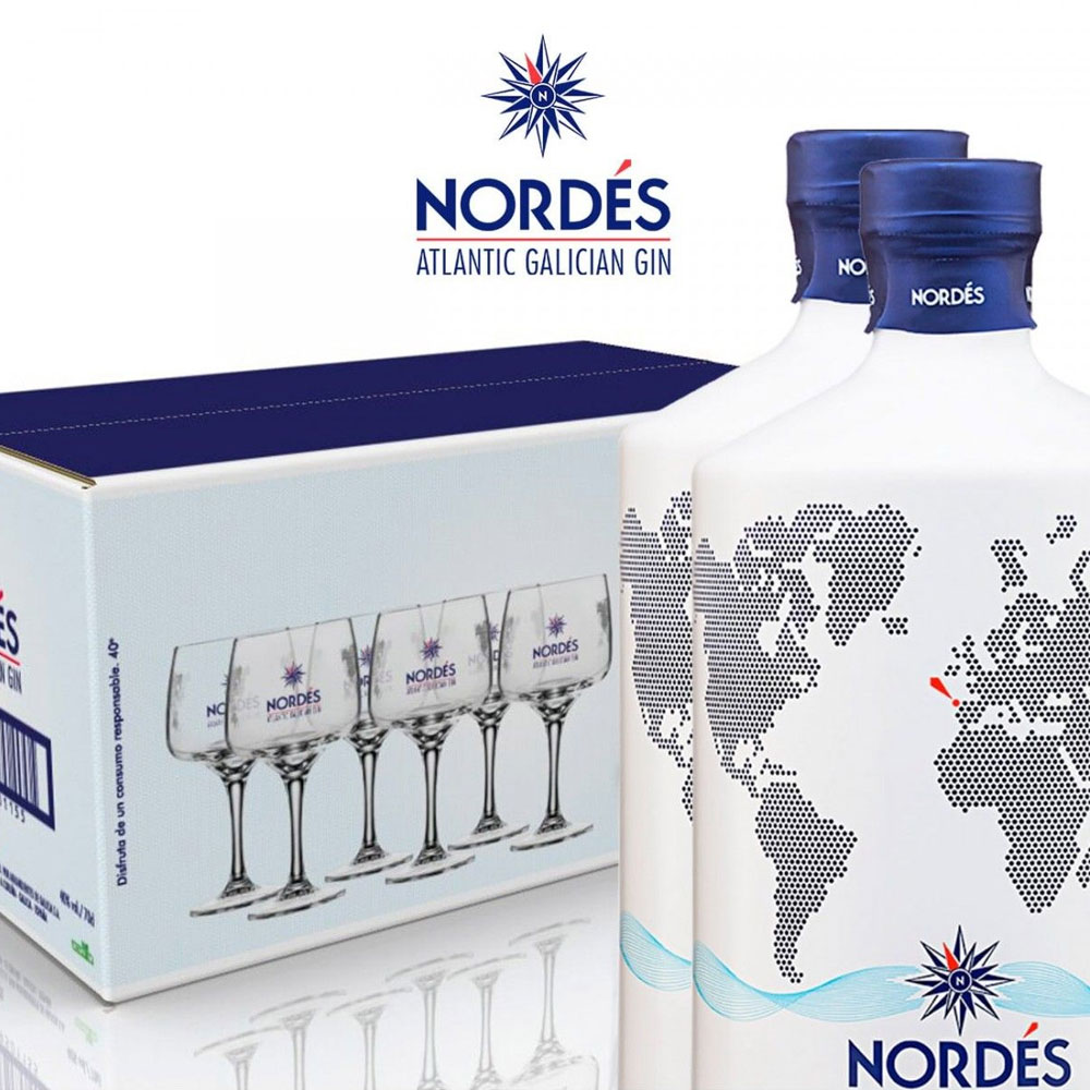 Gin Nordes 2 bt cl 70 + 6 Calici Fardo - immagine 3