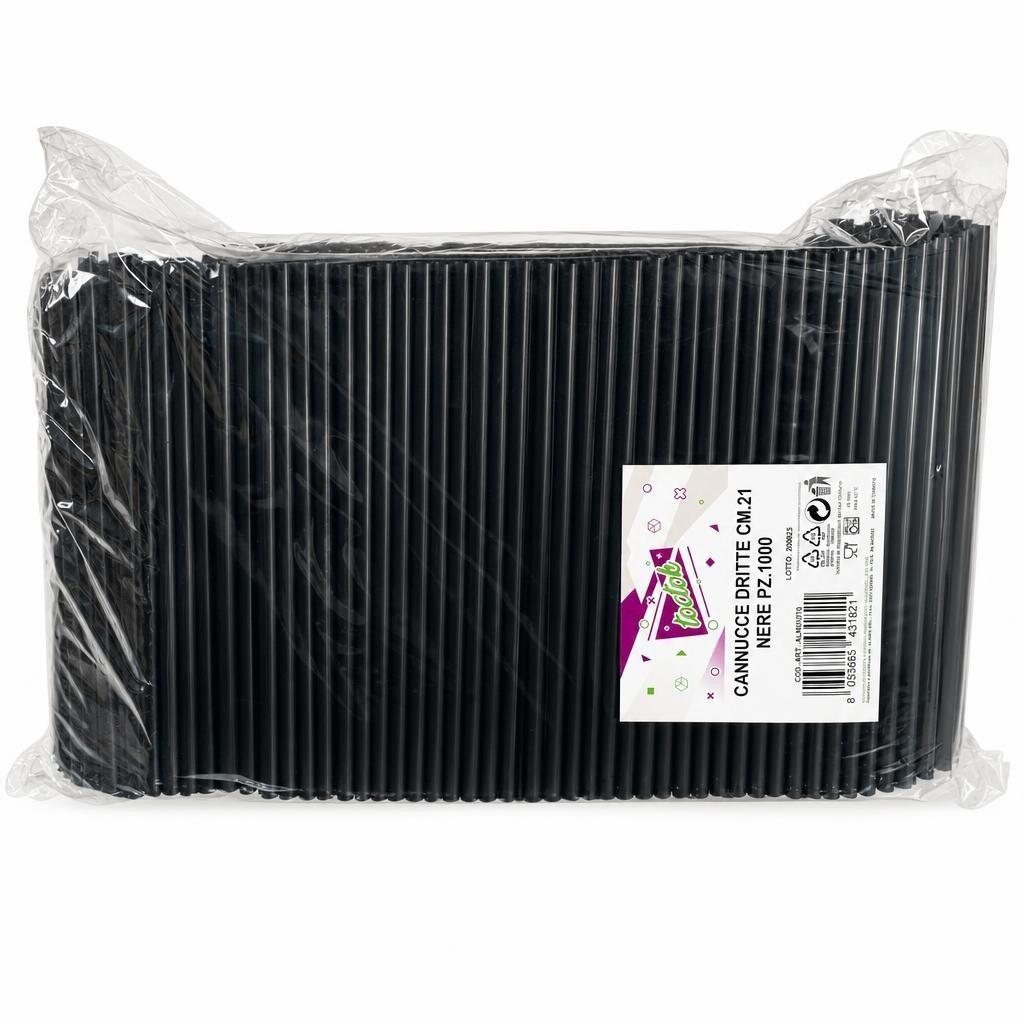 Cannucce diritte nere cm 21 x 1000 pz Toctok (Almar)