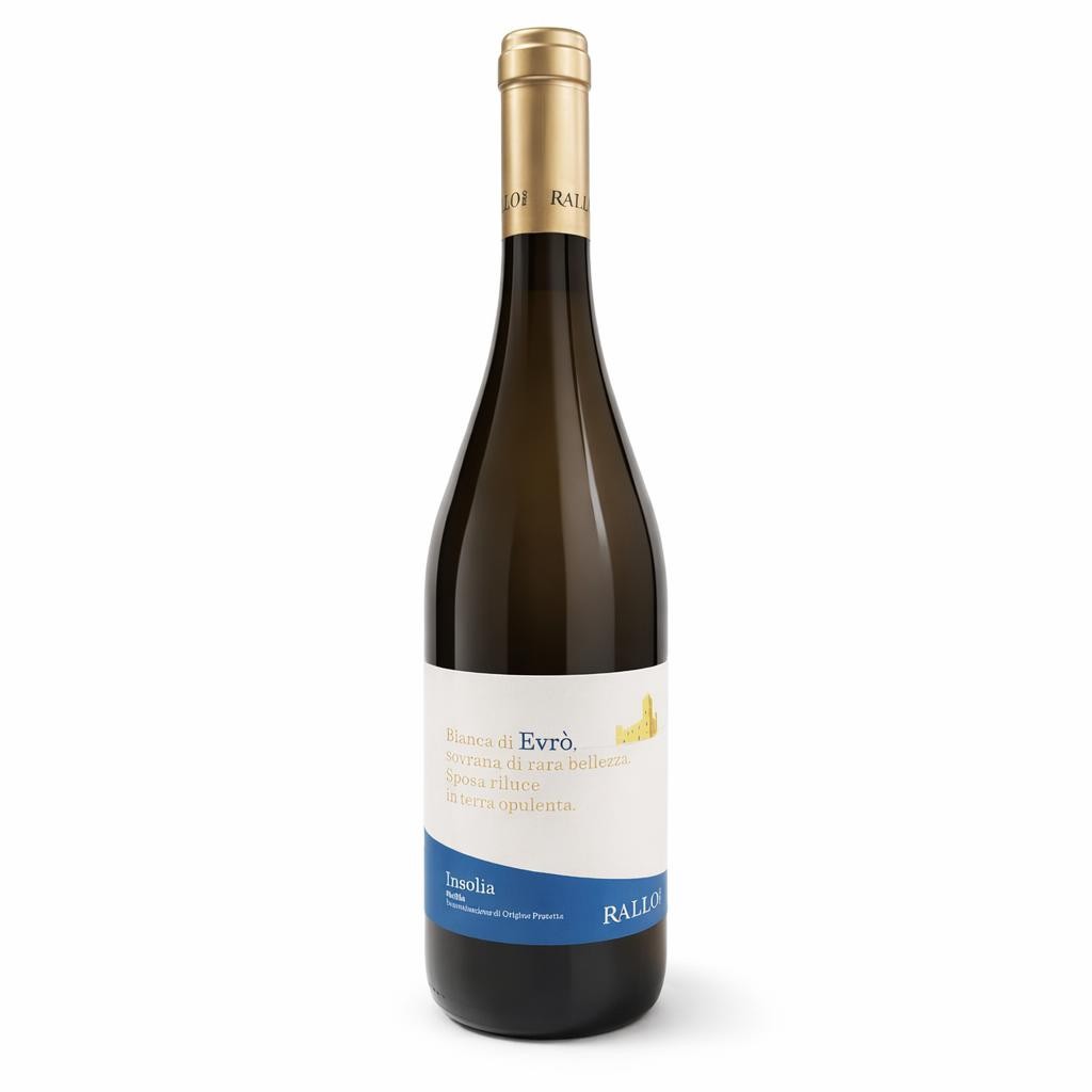 Vino bianco Evro' Rallo Insolia cl 75 2025 DOP Sicilia Bio