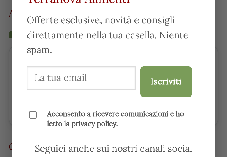 Grafico dell'andamento acquisti mensile nell'App Terranova Alimenti, anno corrente confrontato con il precedente
